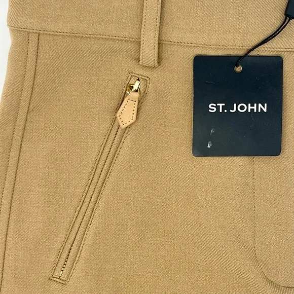 NWT - ST. JOHN camel pants - size 4 - Picture 3 of 5